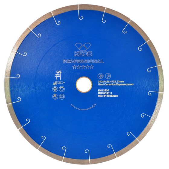 Алмазный диск KEOS Professional 250х25,4/22,23 мм по керамограниту