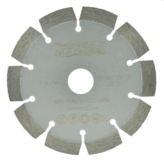 Алмазный диск по железобетону 125х22,23 мм Messer FB/M 01-15-125 №1