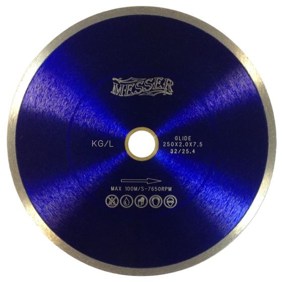 Алмазный диск по керамограниту MESSER KG/L 250х2х7,5х25,4/32,0 мм