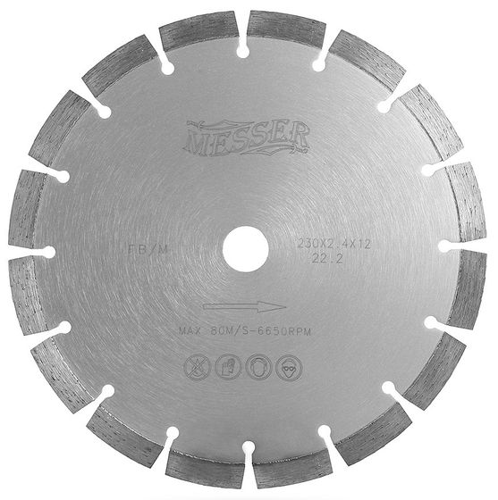 Алмазный диск по железобетону MESSER FB/M 230 мм 01-15-230