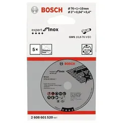 Отрезной круг Bosch Expert for INOX 76x1x10 мм 5 шт