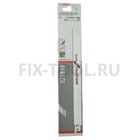 Сабельное полотно Bosch по дереву и металлу S1122HF 225 мм 2 шт №2 Сабельное полотно Bosch по дереву и металлу S1122HF 225 мм 2 шт №2
