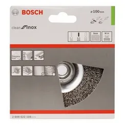 Коническая щетка Bosch М14 0,35х100 мм пучки нержавеющая сталь
