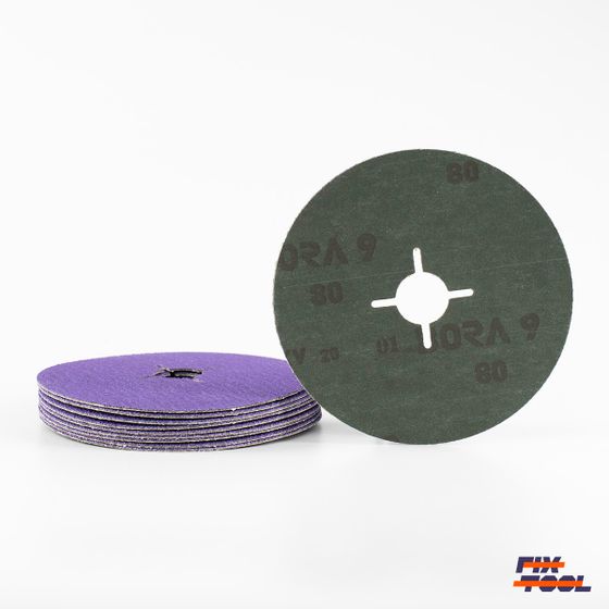 Круг фибровый Bora 9 P80 125 мм x 22 мм - 10 шт/уп №3 Круг фибровый Bora 9 P80 125 мм x 22 мм - 10 шт/уп №3