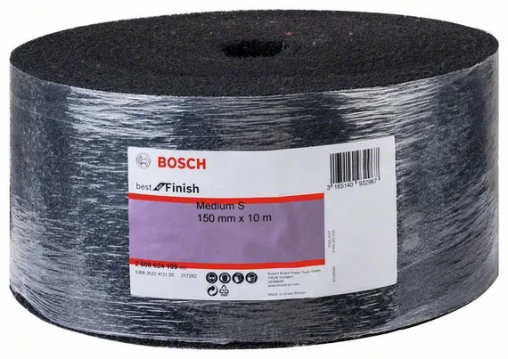 Скотч брайт Bosch рулон черный 150 мм x 10 м Medium в упаковке