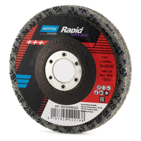 Круг прессованный нетканый Norton BearTex Rapid Blend 125х12х22,22 мм NEX 2SF №1