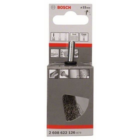 Кистевидная щетка Bosch 6мм 0.2 x 15 мм витая INOX 2608622126 №2