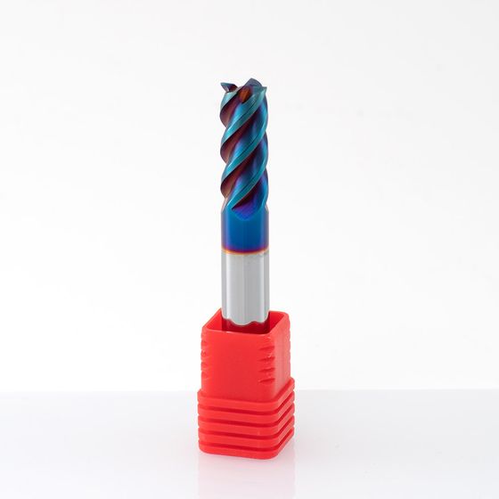 Концевая фреза с плоским торцом 10x25x75 мм 4 зуба, HRC 65, Nano Blue №2