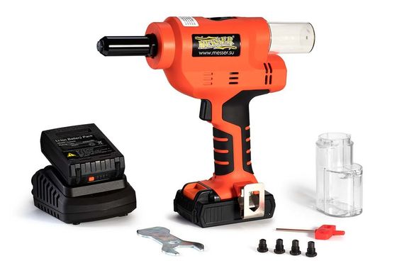 Аккумуляторный вытяжной заклепочник MESSER M1000 18В диаметр заклепок 3.2 - 6.4мм №4