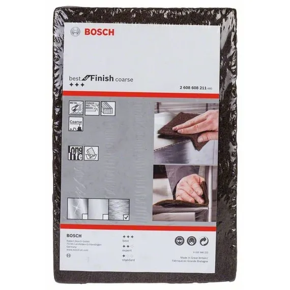 Скотч брайт BOSCH лист коричневый Coarse A P80 152 x 229 мм 2608608211