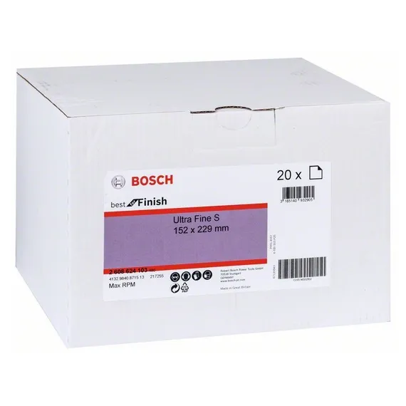 Скотч брайт лист серый Bosch Ultra Fine S P600 152 x 229 мм 2608624103 в коробке