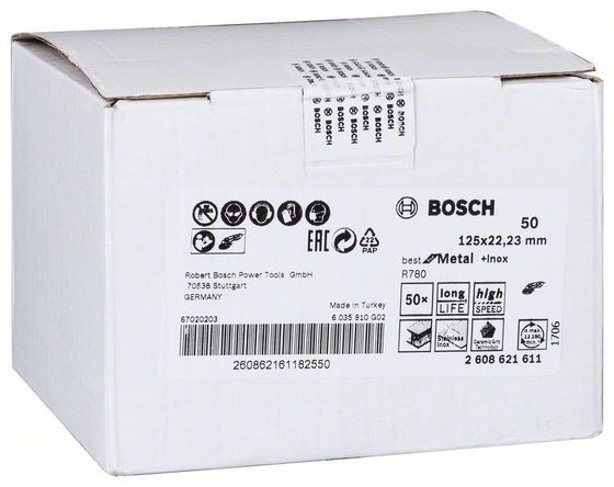 Фибровый круг Bosch 125 мм P50 Best for Metal + Inox - 50 шт/уп №2 Фибровый круг Bosch 125 мм P50 Best for Metal + Inox - 50 шт/уп №2