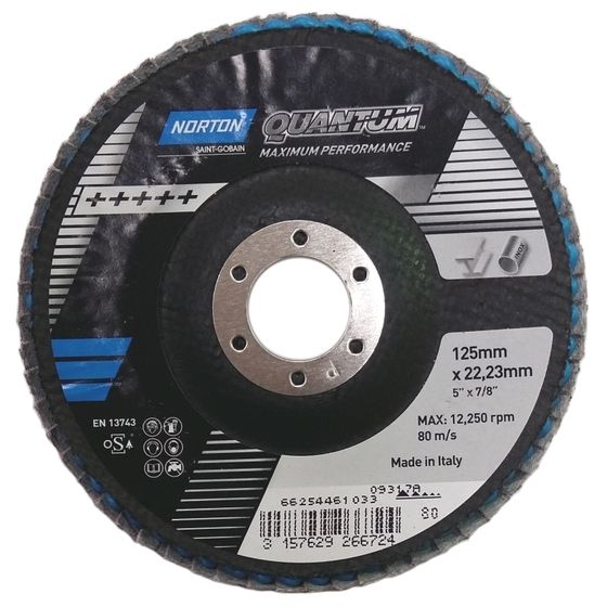 Круг лепестковый торцевой Norton Quantum 125x22 R996 P80 №3 Круг лепестковый торцевой Norton Quantum 125x22 R996 P80 №3