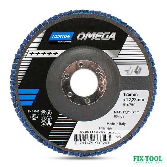 Круг лепестковый торцевой Norton Omega 125x22 R828 P60 №1