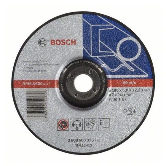 Зачистной круг 180х6х22,23 мм по металлу выпуклый Bosch Expert for Metal