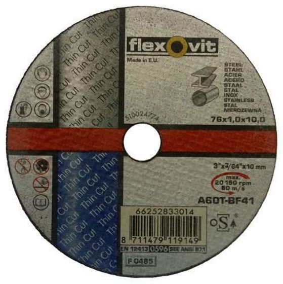 Отрезной круг по металлу 76x1x6 мм Flexovit №1