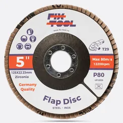 Круг лепестковый торцевой 125x22 мм Fix-Tool Z P80 INOX