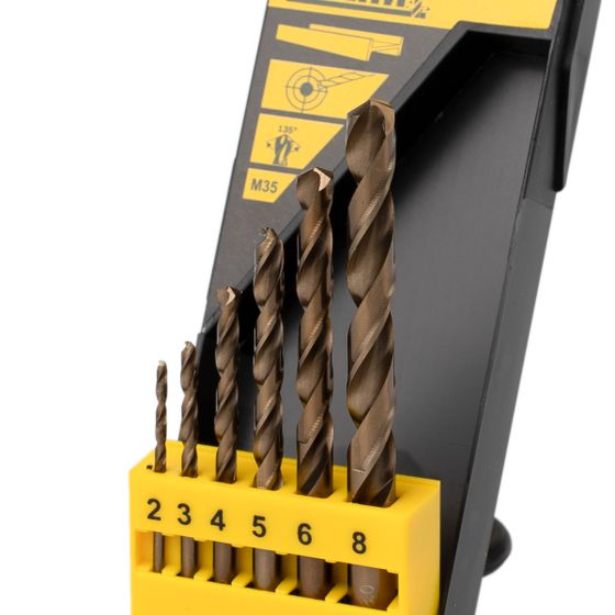 Набор сверл по металлу HSS-Co из 6 штук пластиковая упаковка ГРАНИТ №2