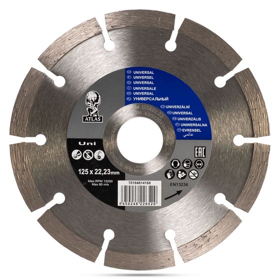 Алмазный диск по бетону ATLAS UNI 125х22,2 мм 70184614168 №1