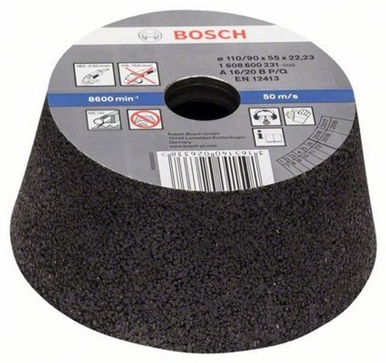 Конусный шлифовальный круг Bosch 90/110x55 мм P16-P20 1608600231