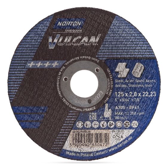 Отрезной круг Norton Vulcan 125x2x22,2 мм 66252925438 №1