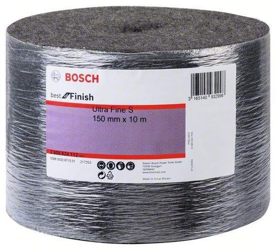 Скотч брайт Bosch рулон серый 150 мм x 10 м Ultra Fine №2 Скотч брайт Bosch рулон серый 150 мм x 10 м Ultra Fine №2