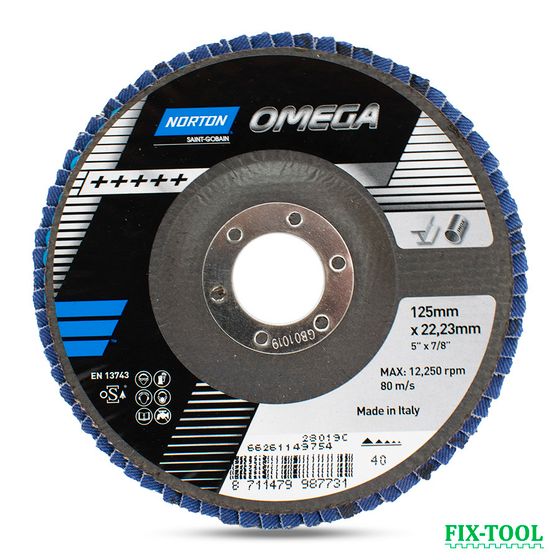 Круг лепестковый торцевой Norton Omega 125x22 R828 P40 №1
