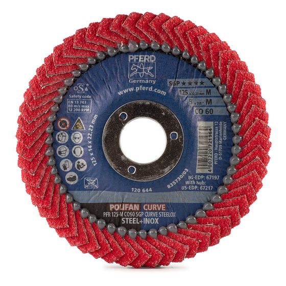 Круг лепестковый PFERD PFR 125x22 M CO60 SGP CURVE STEELOX 790168 №1