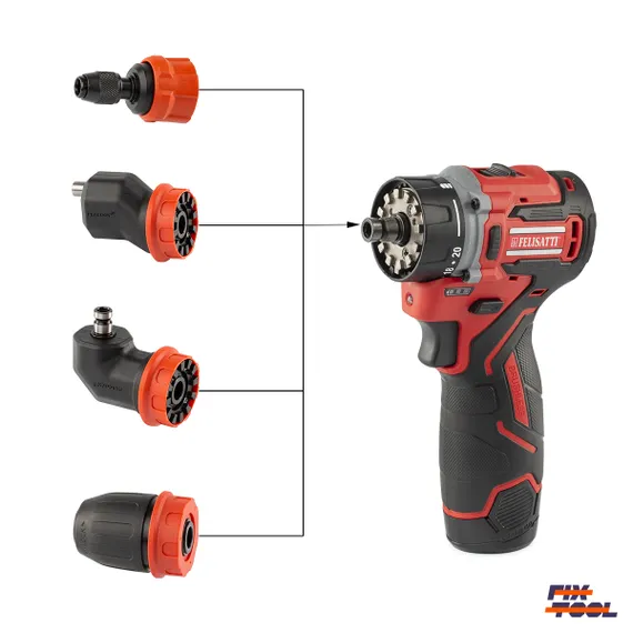 Шуруповерт FELISATTI FT19026 12В с 4 насадками, кейс, 2 аккум. 2.0Ач