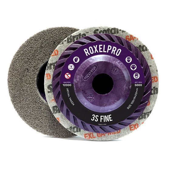 Нетканый прессованный круг ROXPRO 125х6х22мм Triммable 3S Fine №1
