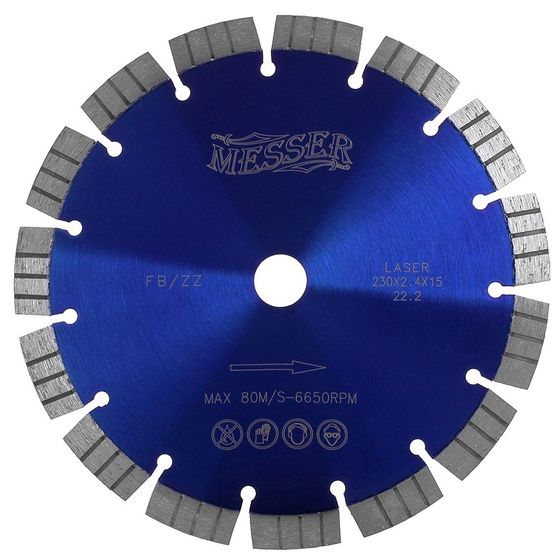 Алмазный диск по железобетону 230х2,4х22,23 мм Messer FB/ZZ 01-16-232