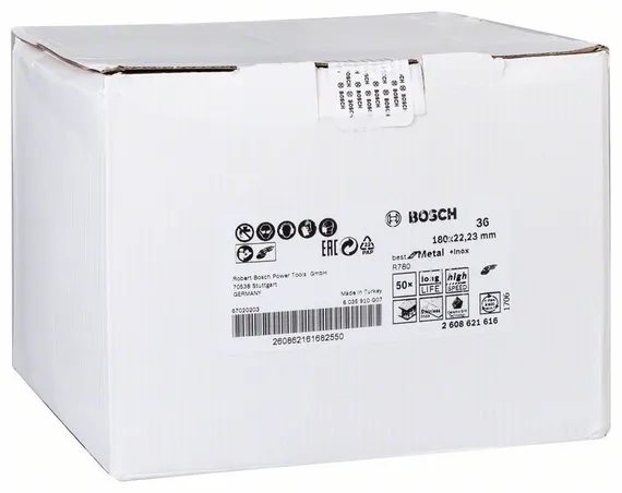 Фибровый круг Bosch 180 мм P36 Best for Metal + Inox в упаковке