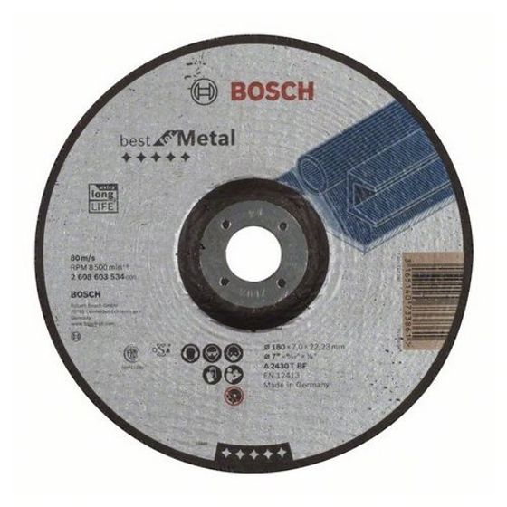 Зачистной круг 180х7х22,23 мм по металлу выпуклый Bosch Best for Metal