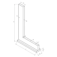 Угольник 90° с упором 250x160x5 мм Kinex