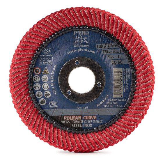 Круг лепестковый PFERD PFR 125x22 L CO60 SGP CURVE STEELOX 790182 №1