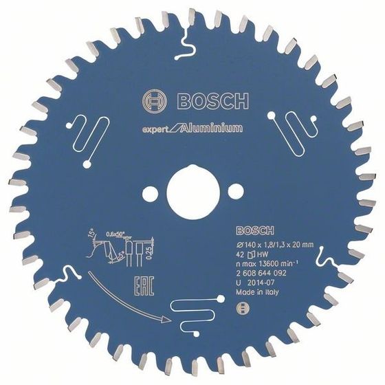Пильный диск по алюминию Bosch 140 x 20 x 1,8 мм T42 Expert for Aluminium №1