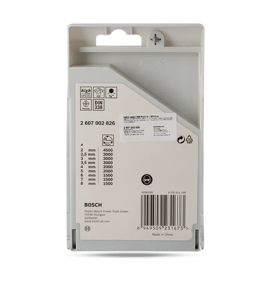 Набор сверл по металлу Bosch в подарок Point Teq от 2 до 8 мм