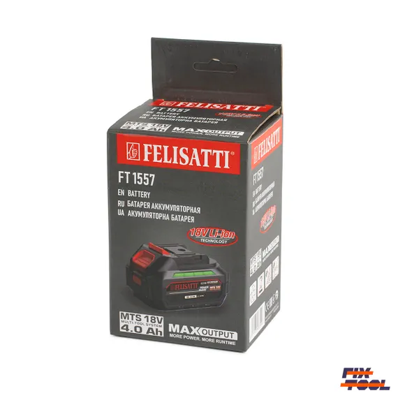 Фото аккумулятора FELISATTI 18В 4Ач упаковка