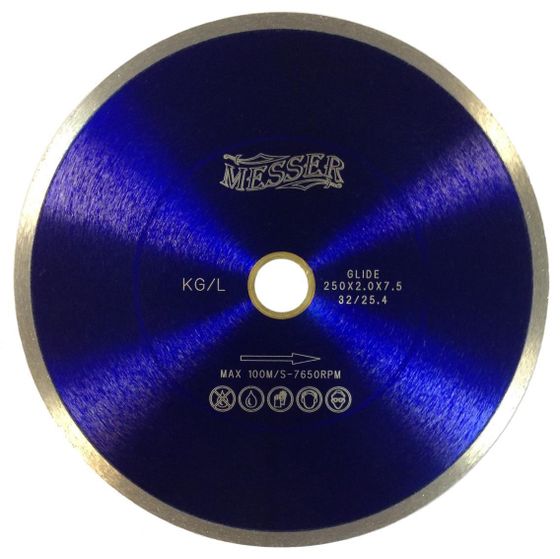 Алмазный диск по керамограниту MESSER KG/L 250х2х7,5х25,4/32,0 мм