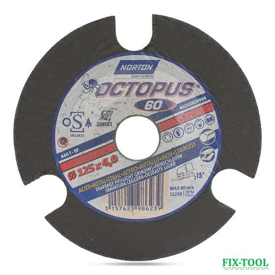 Зачистной круг Norton Octopus 125 х 4,0 х 22,23 Р60 66252829994 №1