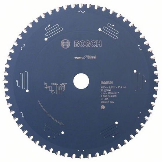 Пильный диск по стали Bosch 254 x 25,4 x 2,6 мм T60 Expert for Steel №1