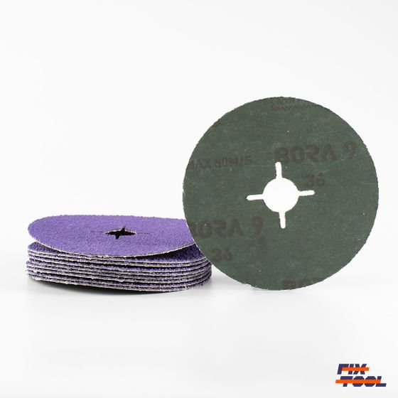 Круг фибровый Bora 9 P36 125 мм x 22 мм - 10 шт/уп №2 Круг фибровый Bora 9 P36 125 мм x 22 мм - 10 шт/уп №2