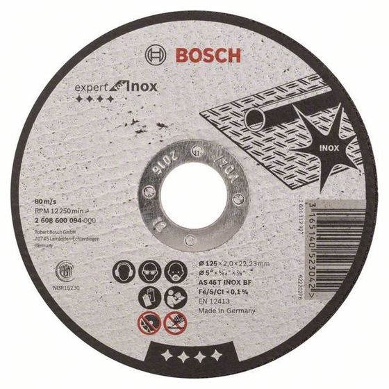 Отрезной круг Bosch Expert for INOX 125 x 2 x 22.2 мм 2608600094