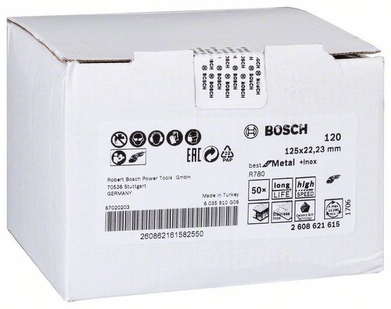 Фибровый круг Bosch 125 мм P120 Best for Metal + Inox - 50 шт/уп №2 Фибровый круг Bosch 125 мм P120 Best for Metal + Inox - 50 шт/уп №2
