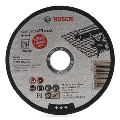Отрезной круг Bosch Standard for INOX 125х1 мм прямой по нержавеющей стали