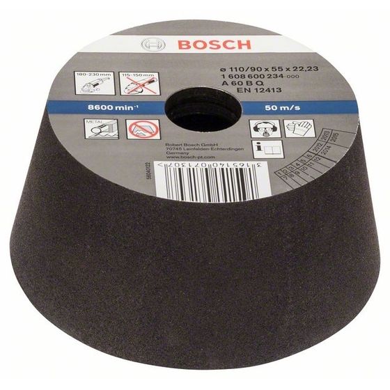 Конусный шлифовальный круг Bosch 90/110x55 мм P60
