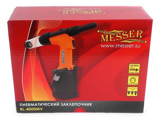 Заклепочник MESSER RL-4000MV пневматический для вытяжных заклепок (3,2 - 4,8 мм) №8 Заклепочник MESSER RL-4000MV пневматический для вытяжных заклепок (3,2 - 4,8 мм) №8