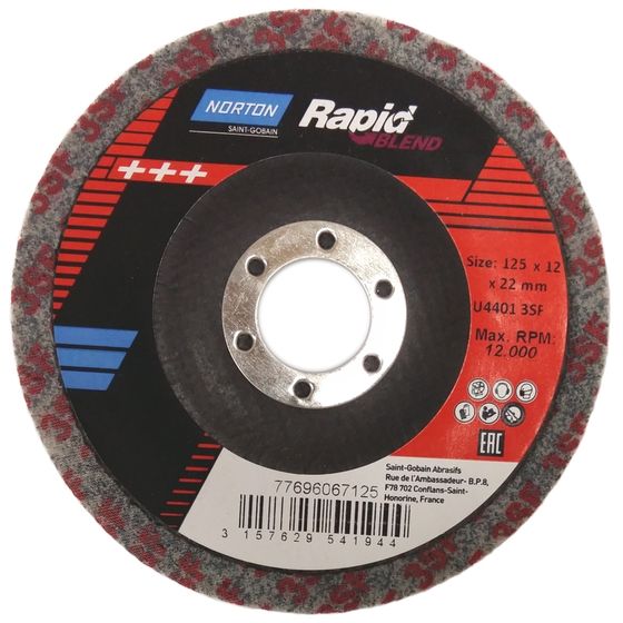 Круг прессованный нетканый Norton BearTex Rapid Blend 125х12х22,2 NEX 3SF №4