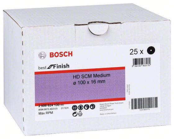 Скотч брайт Bosch круг бордовый SCM 100 мм Medium №2