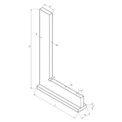 Угольник 90° с упором 160x100x5 мм Kinex